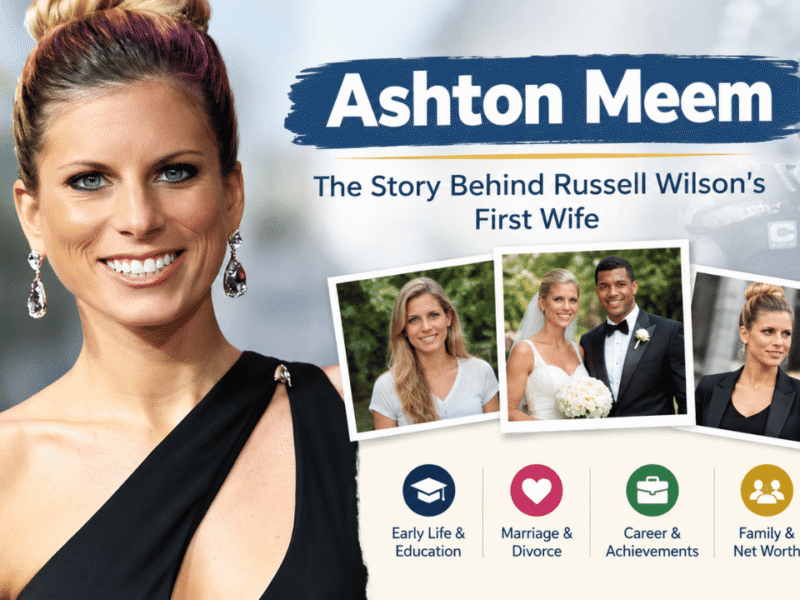 Ashton Meem feature image highlighting her early life, marriage to Russell Wilson, career, family, net worth, and life after divorce.