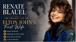 Renate Blauel portrait with text about Elton John’s first wife, her music career, marriage, and private life.