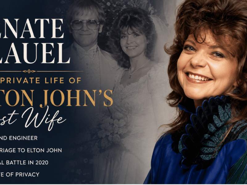 Renate Blauel portrait with text about Elton John’s first wife, her music career, marriage, and private life.
